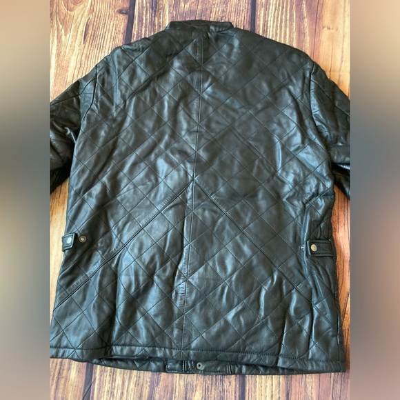 Smart Range Men's Long Sleeve Full Zip Button Black Leather Jacket 3XL - Picture 12 of 12